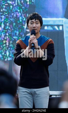 7 octobre 2012 - Busan, Corée du Sud : Actor Park Hae il assiste à leur film 'A Muse' événement de scène ouverte pendant le Festival international du film de Busan 17th dans le quartier de Nampodong BIFF à Busan.(Ryu Seung-il / Polaris) Banque D'Images