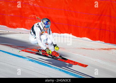 Olympia Slope, Cortina d'Ampezzo, Italie, 22 janvier 2022,LEDECKA Ester (CZE) en action lors de la coupe du monde de ski 2022 FIS - Women's Down Hill - course de ski alpin Banque D'Images