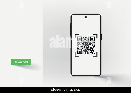 qr code sur la vue avant de l'écran du smartphone Illustration de Vecteur