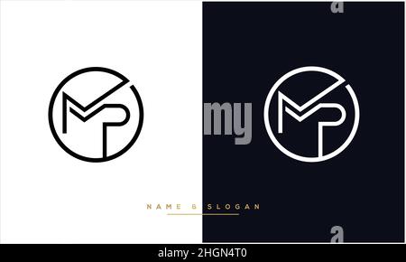MP, PM lettres abstraites logo monogramme Illustration de Vecteur