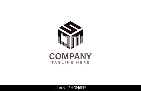 Lettre SOM logo, trois lettres logo, Alphabet S O M Hexagon forme Vector Icon Template Illustration de Vecteur