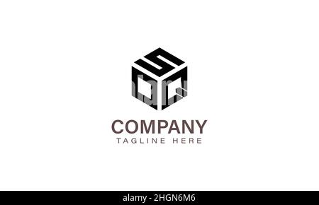 Lettre SOQ logo, trois lettres logo, Alphabet S O Q Hexagon forme Vector Icon Template Illustration de Vecteur