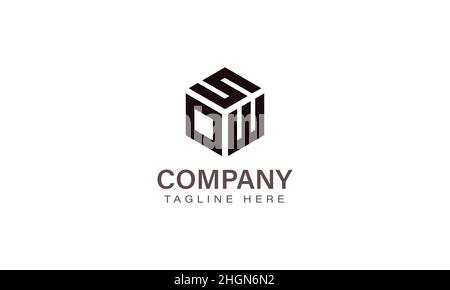 Logo lettre SOW, logo trois lettres, Alphabet S O W modèle d'icône vectorielle en forme d'hexagone Illustration de Vecteur