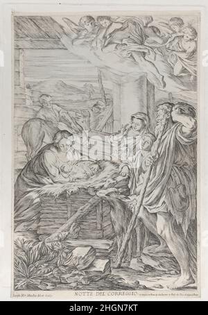 Adoration des bergers 1654–1718 Giuseppe Maria Mitelli Italien.Adoration des bergers.Giuseppe Maria Mitelli (italien, Bologne (?)1634–1718 Bologne).1654–1718.Gravure.Giovanni Giacomo de Rossi (italien, Rome 1627–1691 Rome).Imprime Banque D'Images