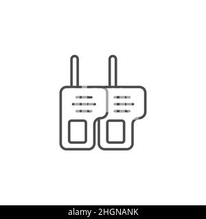 Icône de contour talkie walkie. Signe de style linéaire pour le concept mobile et la conception de Web.Icône de vecteur de ligne simple de l'émetteur-récepteur radio.Symbole, illustration du logo. Illustration de Vecteur