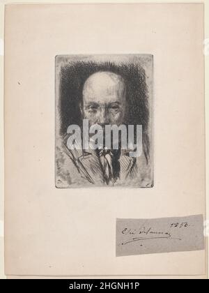 Autoportrait 1850 Jules-Elie Delaunay.Autoportrait.Jules-Elie Delaunay (français, Nantes, 1828-1891).1850. Décapage.Imprime Banque D'Images