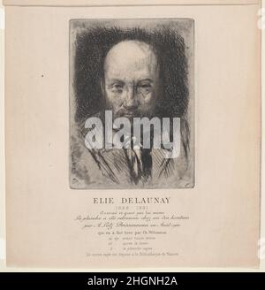 Autoportrait 1850 Jules-Elie Delaunay.Autoportrait.Jules-Elie Delaunay (français, Nantes, 1828-1891).1850. Décapage ; deuxième état.Imprime Banque D'Images