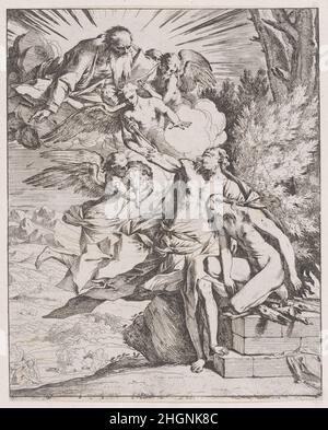 Le sacrifice d'Isaac par son père Abraham ca.1640–42 Pietro Testa Italien.Le sacrifice d'Isaac par son père Abraham.Pietro Testa (italien, Lucques 1612–1650 Rome). Env.1640–42.Gravure.Imprime Banque D'Images