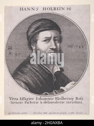 Portrait de Hans Holbein 1647 Venceslaus Hollar.Portrait de Hans Holbein.Venceslaus Hollar (Bohemian, Prague 1607–1677 Londres).1647. Gravure et gravure; premier état de quatre.Hans Holbein le plus jeune (allemand, Augsbourg 1497/98–1543 Londres).Imprime Banque D'Images