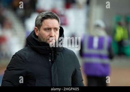 SUNDERLAND, ROYAUME-UNI.JAN 22nd le Manager de Sunderland Lee Johnson avant le match de la Sky Bet League 1 entre Sunderland et Portsmouth au stade de Light, Sunderland, le samedi 22nd janvier 2022.(Crédit : Trevor Wilkinson | ACTUALITÉS MI) crédit : ACTUALITÉS MI et sport /Actualités Alay Live Banque D'Images