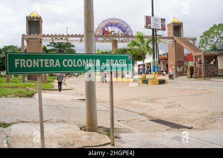 Leticia, Amazonie, Colombie, 28 décembre 2021.Ville colombienne à la frontière avec le Brésil et le Pérou. Banque D'Images
