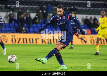 ISTANBUL, TURQUIE - JANVIER 22 : Nacer Chadli d'Istanbul Basaksehir FK pendant le match turc Super LIG entre Basaksehir et Goztepe au stade Basaksehir Fatih Terim le 22 janvier 2022 à Istanbul, Turquie (photo d'Emir Oktay/Orange Pictures) Banque D'Images