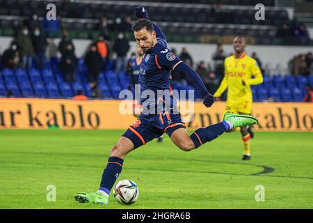 ISTANBUL, TURQUIE - JANVIER 22 : Nacer Chadli d'Istanbul Basaksehir FK pendant le match turc Super LIG entre Basaksehir et Goztepe au stade Basaksehir Fatih Terim le 22 janvier 2022 à Istanbul, Turquie (photo d'Emir Oktay/Orange Pictures) Banque D'Images