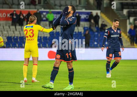ISTANBUL, TURQUIE - JANVIER 22 : Nacer Chadli d'Istanbul Basaksehir FK pendant le match turc Super LIG entre Basaksehir et Goztepe au stade Basaksehir Fatih Terim le 22 janvier 2022 à Istanbul, Turquie (photo d'Emir Oktay/Orange Pictures) Banque D'Images