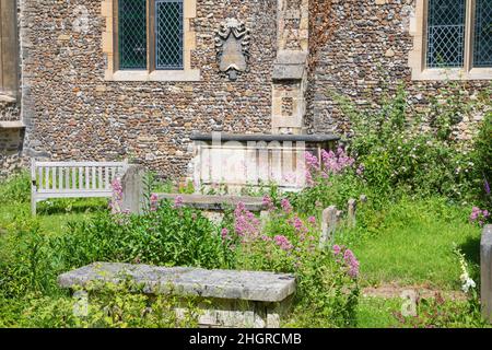 Cimetière de Saint Botolph's Parish Church à Cambridge, Angleterre. Banque D'Images