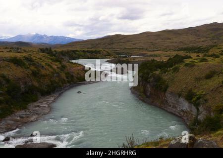 Cascades de Paine, parc national de Torres del Paine, Chili Banque D'Images