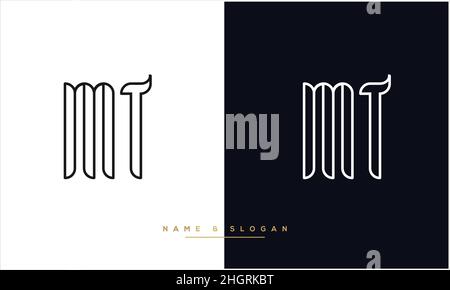 Mt, TM Monogramme de logo lettres abstraites Illustration de Vecteur