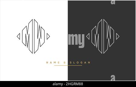 MW, WM lettres abstraites logo monogramme Illustration de Vecteur