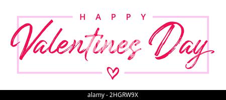 La Saint-Valentin créatif élégant texte, écriture manuscrite bannière horizontale web.Félicitations !Calligraphie de style dessin à la main.Décoration calligraphique Illustration de Vecteur