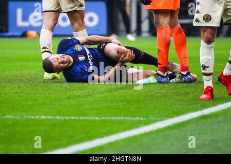 Milan, Italie.22nd janvier 2022.Ediz Dzeko d'Inter en action lors de la série Un match de football entre le FC Internazionale vs Venezia FC le 22 janvier 2022 au stade Giuseppe Meazza à Milan, Italie crédit: Agence de photo indépendante/Alamy Live News Banque D'Images