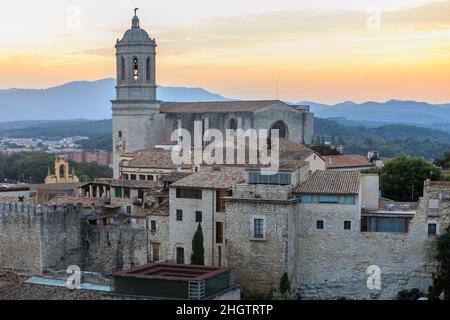 Gérone, Espagne - 15 juillet 2018, Monastère de Sant Pere de Galligants, Gérone, Espagne. Banque D'Images