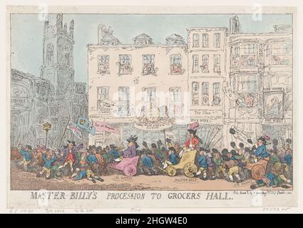 Cortège de Maître Billy à la Grocers Hall le 8 mars 1784 Thomas Rowlandson.Le cortège de Maître Billy au Grocers Hall.Thomas Rowlandson (britannique, Londres 1757–1827 Londres).8 mars 1784.Gravure à la main.William Humphrey (britannique, 1742?–en 1814 ou avant).Imprime Banque D'Images