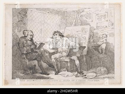 L'historien animant l'esprit d'Un jeune artiste-peintre 1784 Thomas Rowlandson.L'historien animant l'esprit d'Un jeune artiste-peintre.Thomas Rowlandson (britannique, Londres 1757–1827 Londres).1784. Décapage.Imprime Banque D'Images