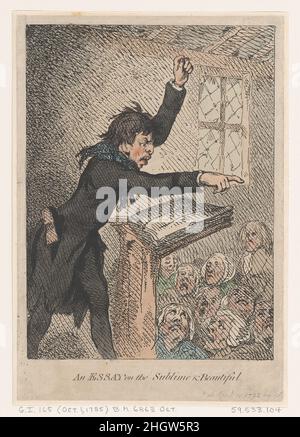 Un essai sur le sublime et magnifique 10 avril 1792 Thomas Rowlandson.Un essai sur le sublime et beau.Thomas Rowlandson (britannique, Londres 1757–1827 Londres).10 avril 1792.Gravure à la main.Imprime Banque D'Images