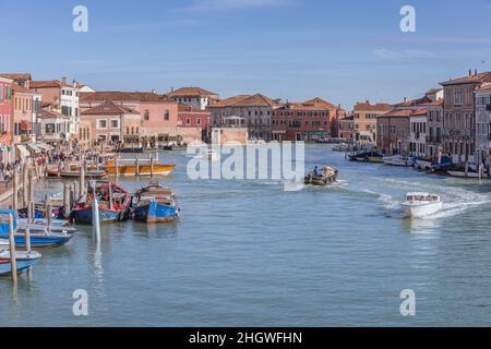 Europe, Italie, Vénétie, Venise, Murano,Grand Canal de Murano, Banque D'Images