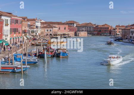 Europe, Italie, Vénétie, Venise, Murano,Grand Canal de Murano, Banque D'Images