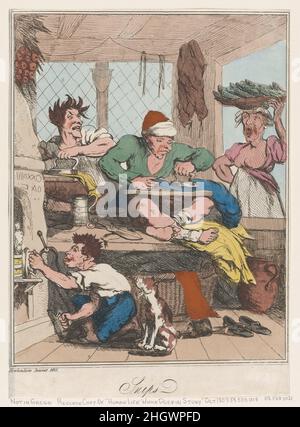 Cisaille 1815 Thomas Rowlandson.Cisaille.Thomas Rowlandson (britannique, Londres 1757–1827 Londres).1815. Gravure à la main.John Fairburn (britannique, actif 1789–1840).Imprime Banque D'Images