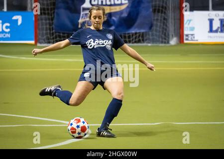 Match des femmes de la National Indoor Soccer League entre les Columbus Rapids et les gladiateurs de Rome au Columbus Civic Center de Columbus, GA.(ÉTATS-UNIS) Banque D'Images