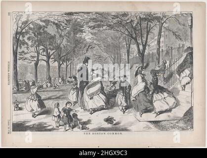 The Boston Common (de « Harper's Weekly », vol. II) le 22 mai 1858 après Winslow Homer American.The Boston Common (de « Harper's Weekly », vol. II).Après Winslow Homer (American, Boston, Massachusetts 1836–1910 Prouts Neck, Maine).22 mai 1858.Gravure en bois.Harper's Weekly (cuisine américaine, 1857–1916).Imprime Banque D'Images