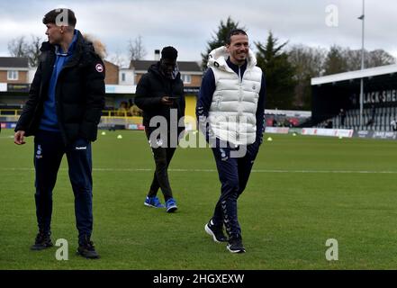 HARROGATE, ROYAUME-UNI.JAN 22nd Selim Benachour (entraîneur-chef intérimaire) d'Oldham Athletic avant le match de la Sky Bet League 2 entre Harrogate Town et Oldham Athletic à Wetherby Road, Harrogate le samedi 22nd janvier 2022.(Credit: Eddie Garvey | MI News) Credit: MI News & Sport /Alay Live News Banque D'Images