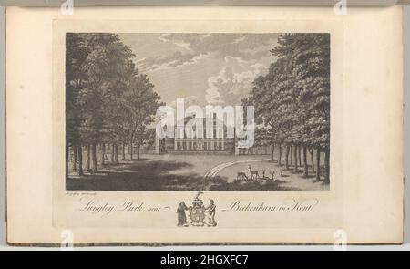 Langley Park, près de Beckenham dans le Kent, d'Edward Hasted's, The History and Topographical Survey of the County of Kent, vol. 1-3 1776 dessiné et gravé par Richard Bernard Godfrey plate 13, vol. I, le siège de Mme Burrell.Voir 2014.599.1–.30 pour les commentaires.Langley Park, près de Beckenham dans le Kent, de Edward Hasted's, The History and Topographical Survey of the County of Kent, vol. 1-3.Dessiné et gravé par Richard Bernard Godfrey (britannique, probablement Londres ca.1728–1795 après).1776. Gravure et gravure.Livres Banque D'Images