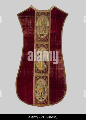 Chasuble Retour avec un Orphrey deuxième moitié 16th siècle italien ou espagnol.Chasuble dos avec un Orphrey.Italien ou espagnol. Deuxième moitié 16th siècle.Soie; métal; lin.Textiles-ecclésiastiques Banque D'Images