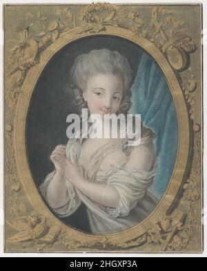 Les Charmes du matin 1777 Louis Marin Bonnet.Les Charmes du matin.Louis Marin Bonnet (français, Paris 1736–1793 Saint-Mandé, Val-de-Marne).1777. Pastel avec feuille d'or.Imprime Banque D'Images