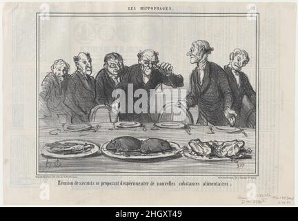 Réunion de saveurs se proposant..., des Hippophages, publié dans le Charivari, 23 octobre 1856 octobre 23, 1856 Honoré Daumier Français.Réunion de saveurs se proposant..., des Hippophages, publié dans le Charivari, 23 octobre 1856.Les Hippophages.Honoré Daumier (français, Marseille 1808–1879 Valmondois).23 octobre 1856.Lithographie; deuxième état de deux (Delteil).Aaron Martinet (français, 1762–1841).Imprime Banque D'Images