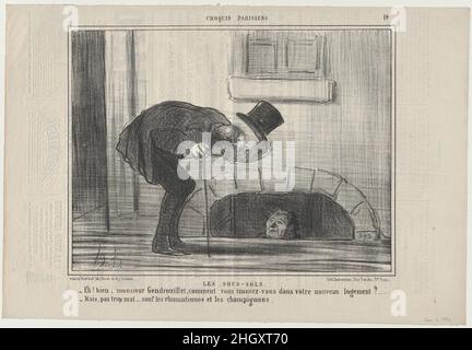 Les sous-sols, de Croqius Parisiens, publié dans le Charivari, 2 décembre 1856 2 décembre 1856 Honoré Daumier Français.Les sous-sols, de Croqius Parisiens, publié dans le Charivari, 2 décembre 1856.Croquis Parisiens.Honoré Daumier (français, Marseille 1808–1879 Valmondois).2 décembre 1856.Lithographie; deuxième état de deux (Delteil).Aaron Martinet (français, 1762–1841).Imprime Banque D'Images