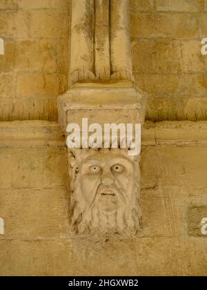 Détail sculpture du cloître de l'Abbaye Montmajour Banque D'Images