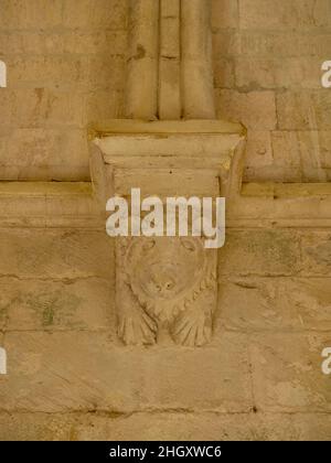 Détail sculpture du cloître de l'Abbaye Montmajour Banque D'Images