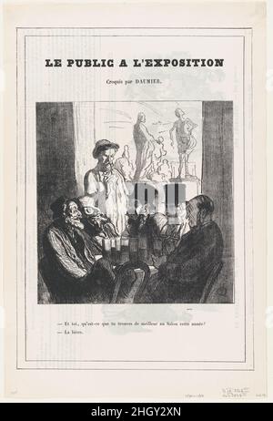 Et vous, qu'aimez-vous le mieux au salon de cette année ?The Beer!, de "le public à l'exposition", publié dans le petit Journal pour Rire, 18 juin 1864 18 juin 1864 Honoré Daumier.Et vous, qu'aimez-vous le mieux au salon de cette année ?The Beer!, de « The public at the exhibition », publié dans le petit Journal pour Rire, 18 juin 1864.« le public à l'exposition » (le public à l'exposition).Honoré Daumier (français, Marseille 1808–1879 Valmondois).18 juin 1864.Lithographie sur papier journal; troisième état de quatre (Delteil).Imprime Banque D'Images