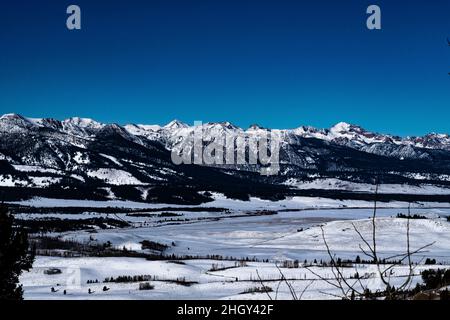 Scènes de neige hivernales en Idaho, États-Unis Banque D'Images