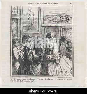 Encore plus Venuses cette année... toujours Venuses!... comme s'il y avait des femmes construites comme ça!, de 'Ketches from the salon,' publié dans le Charivari, 10 mai 1865 10 mai 1865 Honoré Daumier.Encore plus de Venuses cette année... toujours Venuses!... comme s'il y avait des femmes construites comme ça!, de 'Ketches from the salon,' publié dans le Charivari, 10 mai 1865.'Les ketches du salon' (Croquis pris au salon).Honoré Daumier (français, Marseille 1808–1879 Valmondois).10 mai 1865.Lithographie sur papier journal; deuxième état de deux (Delteil).Aaron Martinet (français, 1762–1841).Imprime Banque D'Images