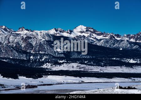 Scènes de neige hivernales en Idaho, États-Unis Banque D'Images