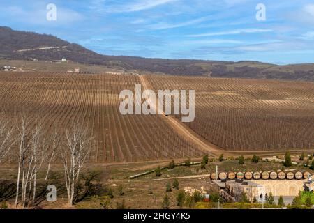 Shamakhi, Azerbaïdjan - janvier 07 2022 - les vignobles de cette ville célèbre pour son vin Banque D'Images