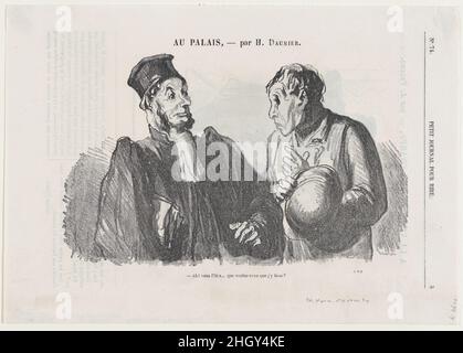 Oh, vous(Coupable) et que voulez-vous que je fasse à ce sujet?, d'après «à la cour de justice», publié dans le petit Journal pour Rire, 3 mars 1866 3 mars 1866 Honoré Daumier.Oh, vous(Coupable) et que voulez-vous que je fasse à ce sujet?, de «à la cour de justice», publié dans le petit Journal pour Rire, le 3 mars 1866."À la cour de justice" (au palais).Honoré Daumier (français, Marseille 1808–1879 Valmondois).3 mars 1866.Lithographie sur papier journal; troisième état de trois (Delteil).Imprime Banque D'Images