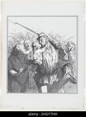 La République nous appelle!Soyons victorieux ou mourons, d'après "nouvelles du jour", publié dans le Charivari, 20 septembre 1870 20 septembre 1870 Honoré Daumier.La République nous appelle!Soyons victorieux ou mourons, d'après "nouvelles du jour", publié dans le Charivari, 20 septembre 1870.'Nouvelles du jour' (Actualités).Honoré Daumier (français, Marseille 1808–1879 Valmondois).20 septembre 1870.Lithographie sur papier vélin; premier état de deux (Delteil).Imprime Banque D'Images