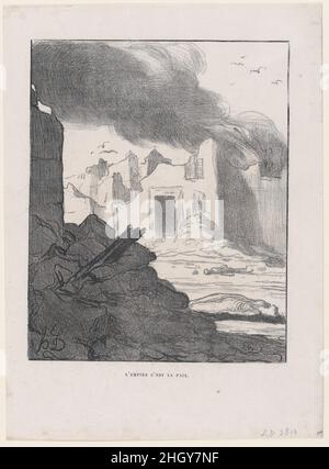 L'Empire signifie la paix, d'après « nouvelles du jour », publié dans l'Album du Siège, 1870 1870 Honoré Daumier.L'Empire signifie la paix, d'après « nouvelles du jour », publié dans l'Album du Siège, 1870.L'Album du Siège.Honoré Daumier (français, Marseille 1808–1879 Valmondois).1870. Lithographie sur papier vélin; troisième état de trois (Delteil).Imprime Banque D'Images