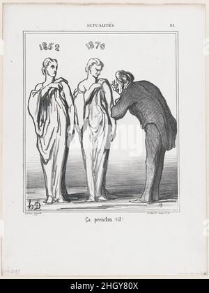 Ça fera le travail!, d'après "nouvelles du jour", publié dans le Charivari, 25 avril 1870 25 avril 1870 Honoré Daumier.Ça va faire le travail!, d'après "News of the Day", publié dans le Charivari, 25 avril 1870.'Nouvelles du jour' (Actualités).Honoré Daumier (français, Marseille 1808–1879 Valmondois).25 avril 1870.Lithographie sur papier vélin; deuxième état de deux (Delteil).Arnaud de Vresse.Imprime Banque D'Images